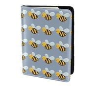YBGHDAA Porte-passeport imprimé abeille de dessin animé indispensable pour homme et femme - Convient à tous les passeports standard, Noir , Taille unique