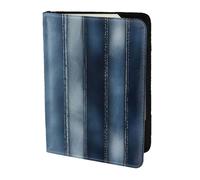 YBGHDAA Porte-passeport imprimé denim bleu dégradé indispensable pour homme et femme - Pour passeport - Compatible avec tous les passeports standard, Noir , Taille unique