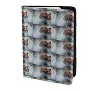 YBGHDAA Porte-passeport imprimé ours - Indispensable pour homme et femme - Convient à tous les passeports standard, Noir , Taille unique