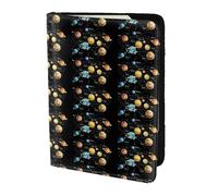 YBGHDAA Porte-passeport imprimé planètes, étoiles et voie lactée galaxie indispensable pour homme et femme compatible avec tous les passeports standard, Noir , Taille unique