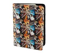 YBGHDAA Porte-passeport pour passeport avec impression de guitare électrique magique - Indispensable pour les femmes et les hommes - Convient à tous les passeports standard, Noir , Taille unique