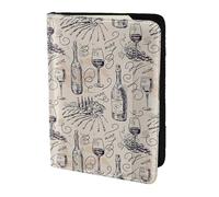 YBGHDAA Porte-passeport pour vin et vinification - Imprimé champ de raisin - Indispensable pour homme et femme - Convient à tous les passeports standard, Noir , Taille unique
