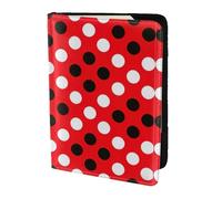 YBGHDAA Porte-passeport rouge et blanc à pois - Indispensable pour les voyages - Pour homme et femme - Convient à tous les passeports standard, Noir , Taille unique