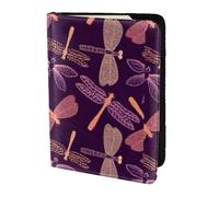 YBGHDAA Porte-passeport violet avec impression libellule - Indispensable pour homme et femme - Convient à tous les passeports standard, Noir , Taille unique