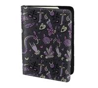 YBGHDAA Porte-passeport violet et noir avec impression effrayante gothique - Indispensable pour les voyages - Pour homme et femme - Compatible avec tous les passeports standard, Noir , Taille unique