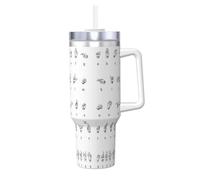 YBGHDAA Sign Language Alphabet Printing - Tasse en acier inoxydable étanche avec poignée - Pour homme et femme - 1200 ml