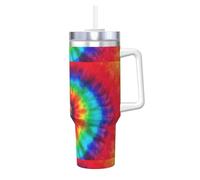 YBGHDAA Tasse à motif hippie avec poignée - En acier inoxydable - Anti-fuite - Pour homme et femme - 1200 ml