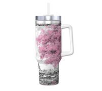 YBGHDAA Tasse avec poignée en acier inoxydable étanche pour homme et femme Motif Tour Eiffel de Paris Peinture à l'huile 1200 ml