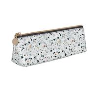 YBGHDAA Terrazzo Trousse à crayons triangulaire avec motif marbré pastel pour garçons et filles, blanc, Taille unique, Trousse de maquillage