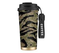 YBGHDAA Tiger Stripe Camo 316 Tasse à café de voyage en acier inoxydable, gobelet à café étanche, isotherme