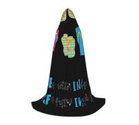 YBGHDAA Tongs de calligraphie pour adolescent - Cape à capuche pour cosplay, Halloween, fête, sorcière, vampire, magicien, bal masqué, bal masqué