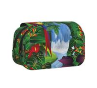 YBGHDAA Trousse à crayons avec impression Macaw et Toucan perchoir des forêts tropicales américaines - Trousse à crayons en gel - Sac de rangement portable pour artiste, Noir , Taille unique