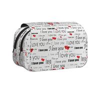 YBGHDAA Trousse à crayons avec inscription « I Love You Words with Hearts » - Pour stylos gel - Sac de rangement portable pour artiste, Noir , Taille unique, Organiseur de sac