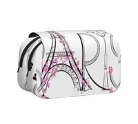 YBGHDAA Trousse à crayons avec motif Tour Eiffel avec couple de paris, fleurs et imprimé floral, Noir , Taille unique, Organiseur de sac