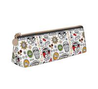 YBGHDAA Trousse à crayons triangulaire avec impression de symboles de salsa mexicaine pour garçons et filles, blanc, Taille unique, Trousse de maquillage