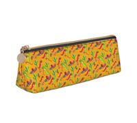YBGHDAA Trousse à crayons triangulaire avec motif cactus et piment pour l'école - Cadeau idéal pour garçons et filles, blanc, Taille unique, Trousse de maquillage