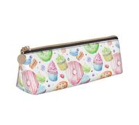 YBGHDAA Trousse à crayons triangulaire avec motif cupcakes donuts muffins sucre pour garçons et filles, blanc, Taille unique, Trousse de maquillage