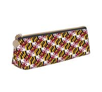 YBGHDAA Trousse à crayons triangulaire avec motif drapeau du Maryland pour garçons et filles, blanc, Taille unique, Trousse de maquillage