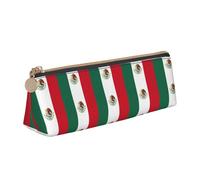 YBGHDAA Trousse à crayons triangulaire avec motif drapeau du Mexique pour garçons et filles, blanc, Taille unique, Trousse de maquillage