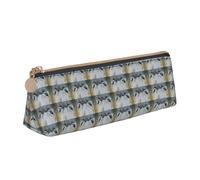 YBGHDAA Trousse à crayons triangulaire avec motif loup aux yeux bleus pour garçons et filles, blanc, Taille unique, Trousse de maquillage