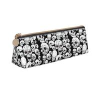 YBGHDAA Trousse à crayons triangulaire avec motif tête de mort maléfique pour garçons et filles, blanc, Taille unique, Trousse de maquillage