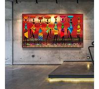 YBGW Posters Muraux Paysages Femmes Africaines Figure Art Peintures sur Toile Moderne pour Salon Mur Art Impressions Modulaire Grande Taille Photos Décor 60 * 120 Cm Aucun Cadre Peintures