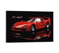 YBHF Affiche Classique Super Car pour Ferrari F40, Impression Murale Style Rétro, Décoration de Chambre 60x90cm avec Cadre