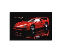 YBHF Affiche Classique Super Car pour Ferrari F40, Impression sur Toile, Art Mural Rétro, Décoration de Chambre, 20 x 30 cm, Style Sans Cadre
