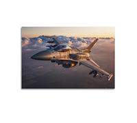 YBHF Affiche d'avion militaire F-16 Fighter Jet (2) Poster mural rétro esthétique décoration de chambre 30 x 45 cm sans cadre