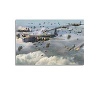 YBHF Affiche de bombardier de la Seconde Guerre mondiale Stirling Bomber Affiche murale Impression rétro esthétique décoration de chambre peinture sur toile 30 x 45 cm style sans cadre