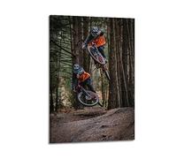 YBHF Affiche de sport VTT descente - Art mural rétro esthétique - Décoration de chambre - Décoration de bureau - 30 x 45 cm - Style cadre