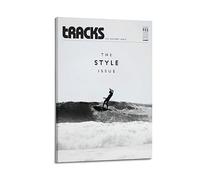 YBHF Affiche de surf en noir et blanc - Décoration murale rétro esthétique pour chambre et bureau - 60 x 90 cm - Style cadre