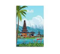 YBHF Affiche de voyage vintage de voyage à Bali - Décoration murale rétro esthétique pour chambre et bureau - 20 x 30 cm - Sans cadre