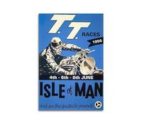 YBHF Affiche vintage de course de moto 1956 de l'île de Man TT - Art mural rétro esthétique - Décoration de chambre ou de bureau - 40 x 60 cm - Sans cadre