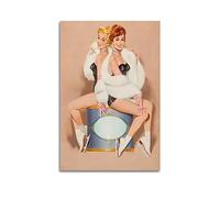 YBHF Affiche vintage pinup Girl - Programmes de pin-up Lce - Art mural rétro esthétique - Décoration de chambre - Peinture sur toile pour la maison et le bureau - 30 x 45 cm - Sans cadre