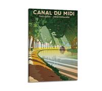 YBHF CANAL DU MIDI FRANCE Affiche de voyage vintage - Décoration murale rétro esthétique pour chambre ou bureau - 30 x 45 cm - Style cadre