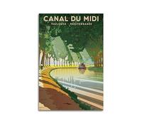 YBHF CANAL DU MIDI FRANCE Poster de voyage vintage - Décoration murale rétro esthétique pour chambre et bureau - 50 x 75 cm - Sans cadre