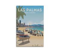 YBHF LAS PALMAS GRAN CANARIA Poster de voyage vintage Impression d'art mural rétro esthétique Décoration de chambre de bureau 40 x 60 cm sans cadre