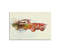 YBHF Poster aquarelle de voiture de sport classique pour Ford Mustang - Décoration murale rétro esthétique - 20 x 30 cm - Style sans cadre