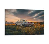 YBHF Poster classique de voiture Mustang - Impression d'art mural rétro esthétique - Décoration de chambre ou de bureau - 50 x 75 cm - Style cadre