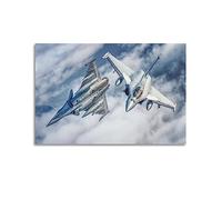YBHF Poster d'avions militaires Rafale Fighter Jet - Art mural rétro esthétique - Décoration de chambre sur toile 40 x 60 cm - Style sans cadre