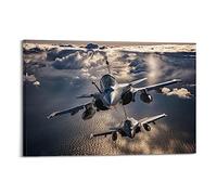 YBHF Poster de Chasseur Rafale Avion de Chasse Militaire Poster d'Art Mural Impression Rétro Esthétique Décoration de Chambre 08x12pouces(20x30cm) Style-Cadre