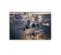 YBHF Poster de Chasseur Rafale Avion de Chasse Militaire Poster d'Art Mural Impression Rétro Esthétique Décoration de Chambre 12x18pouces(30x45cm) Style Sans Cadre
