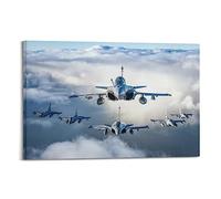 YBHF Poster de combat Rafale Fighter Jet - Décoration murale rétro esthétique - 60 x 90 cm - Style cadre