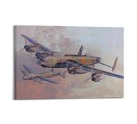YBHF Poster de combattant militaire AVRO Lancaster - Art mural rétro esthétique - Décoration de chambre ou de bureau - 50 x 75 cm - Style cadre