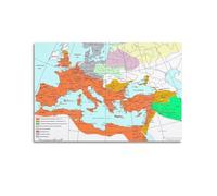 YBHF Poster de la carte de l'Empire romain 102-198 - Décoration murale rétro - Esthétique - Décoration pour chambre et bureau - 20 x 30 cm - Style sans cadre