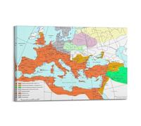 YBHF Poster de la carte de l'Empire romain 102-198 - Décoration murale rétro - Esthétique - Décoration pour chambre et bureau - 30 x 45 cm - Style cadre