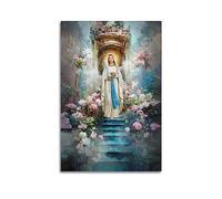 YBHF Poster de la Vierge Marie - Belle mère éternelle - Décoration murale rétro esthétique - Toile - 20 x 30 cm - Sans cadre
