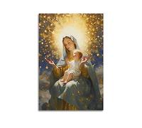 YBHF Poster de la Vierge Marie et Jésus - Décoration murale rétro esthétique - Toile - 30 x 45 cm - Sans cadre