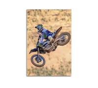 YBHF Poster de sport avec motif moto et motocross - Décoration murale rétro esthétique pour chambre ou bureau - 40 x 60 cm - Sans cadre